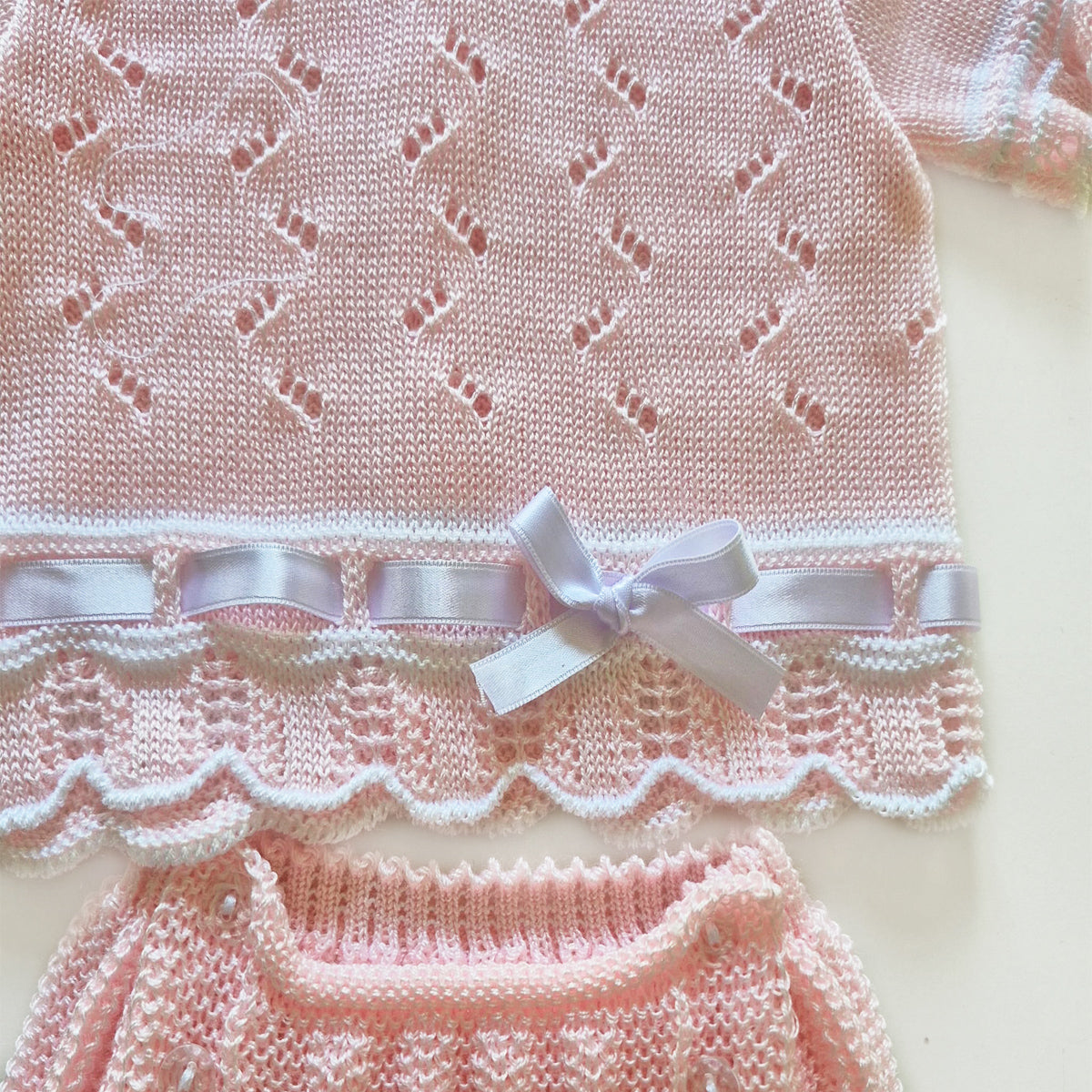 Conjunto Bebé de Punto LA CASITA - Rosa