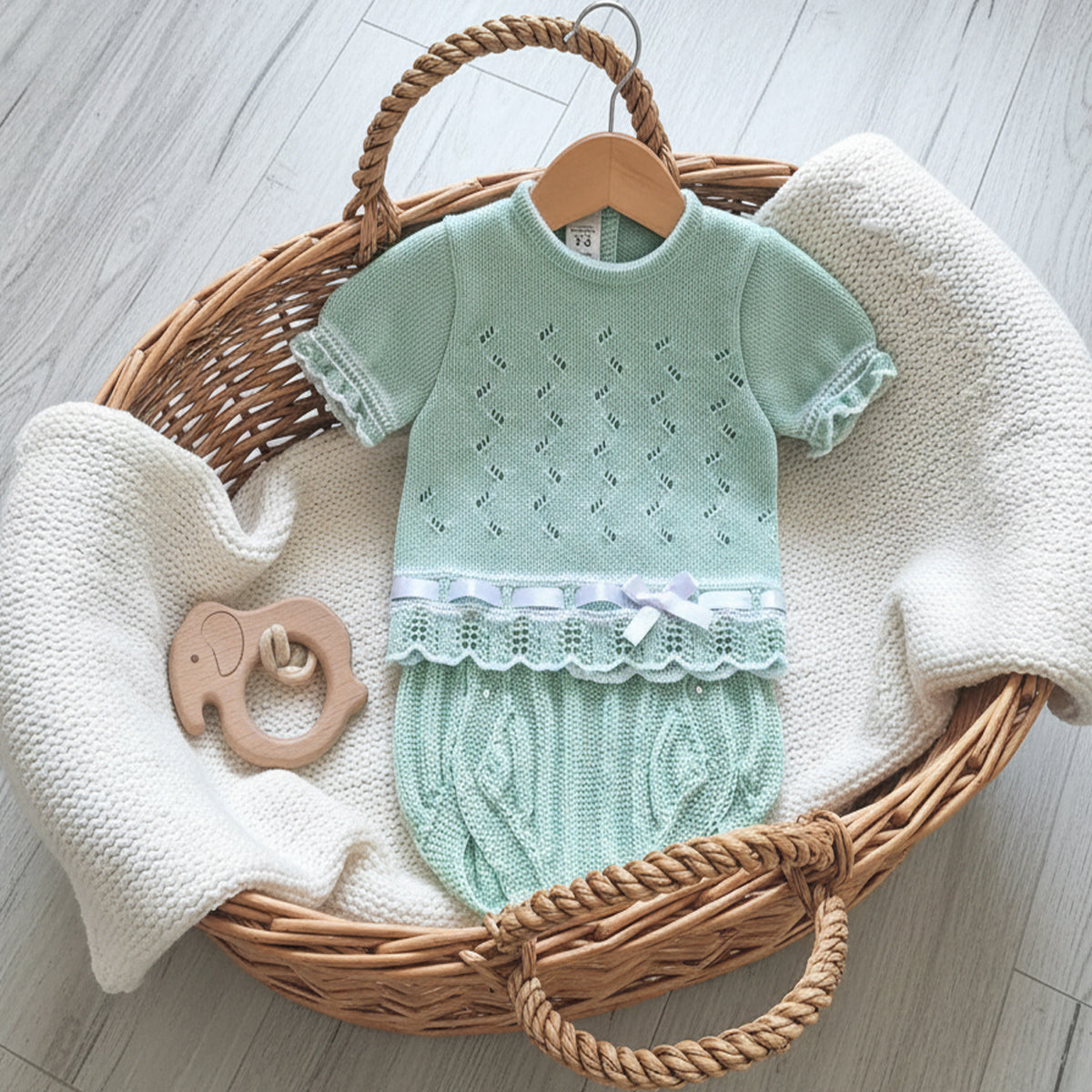 Conjunto Bebé de Punto LA CASITA - Verde