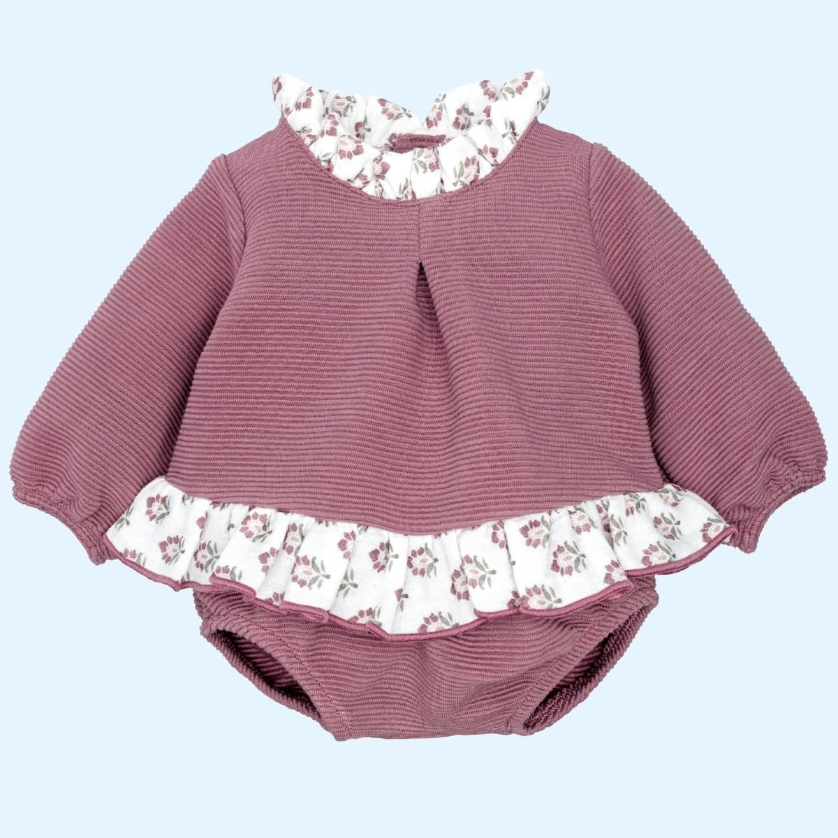 Conjunto Bebé Niña Rosa con Flores – Algodón Floral
