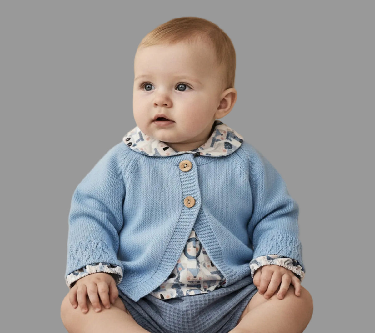 Conjunto con Chaqueta de Punto y Blusa de Animales BABY FASHION