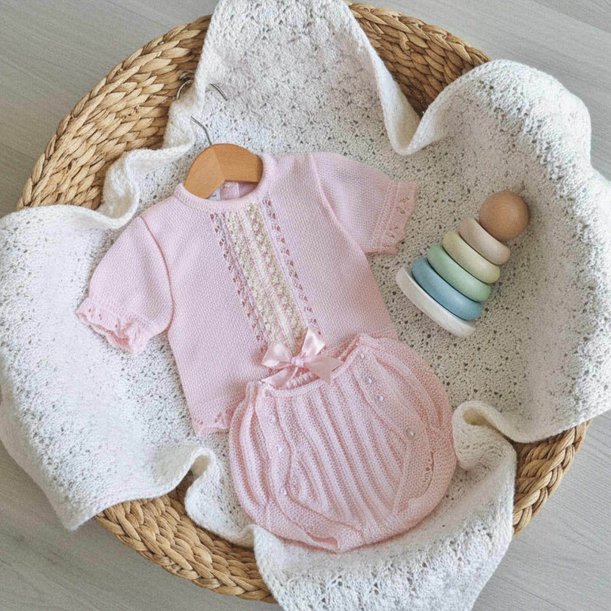 Conjunto de Punto con Encaje LA CASITA