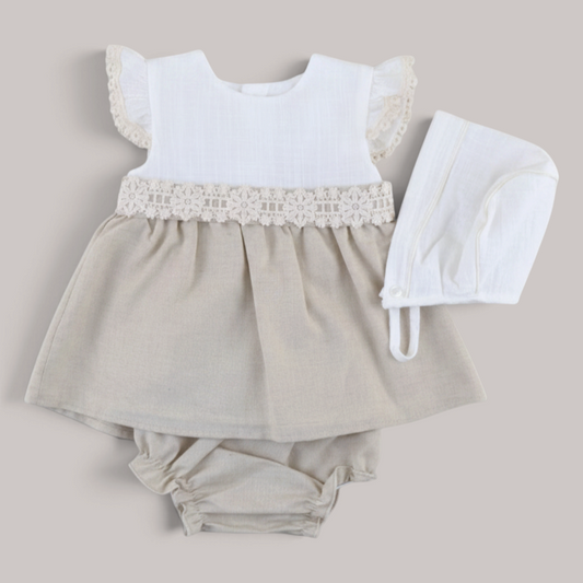 Conjunto Bebé Chambrita, Braguita y Capota