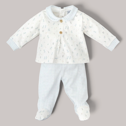 Conjunto Bebé Nido Azul con Polaina BABIDU
