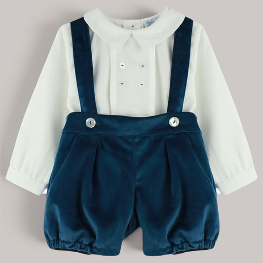 Conjunto Camisa y Peto de Terciopelo Marino DULCE DE FRESA