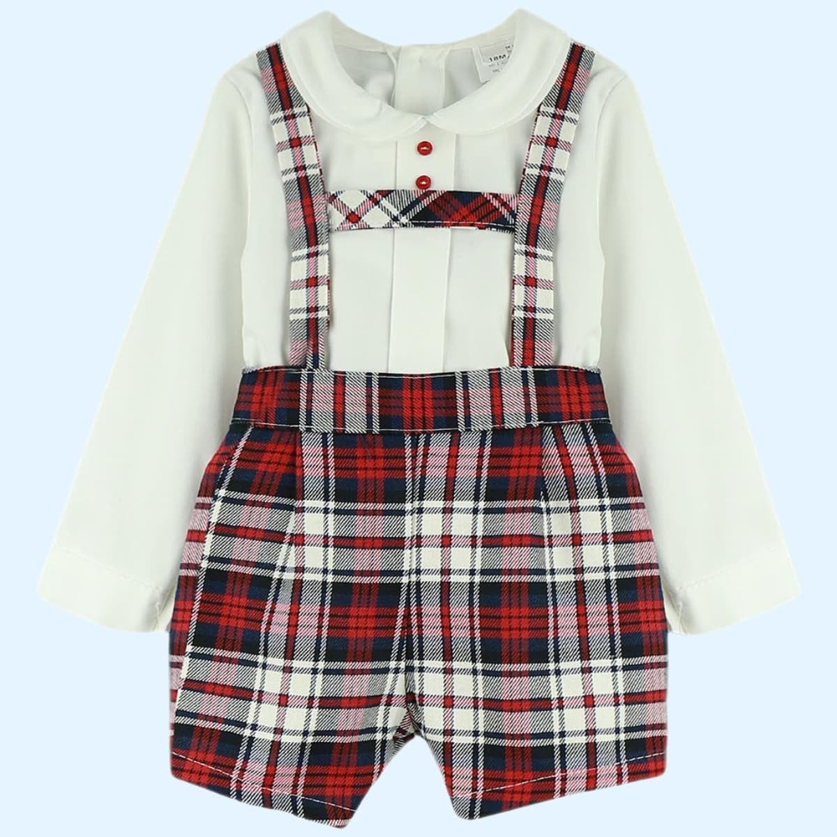 Conjunto Pinocho de Cuadros Rojo para Niño