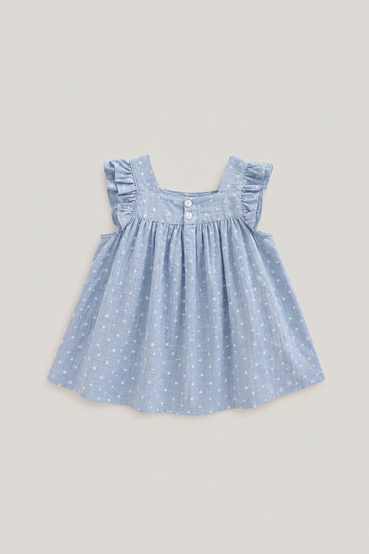 Vestido Cielo Estrellado fondo gris perla