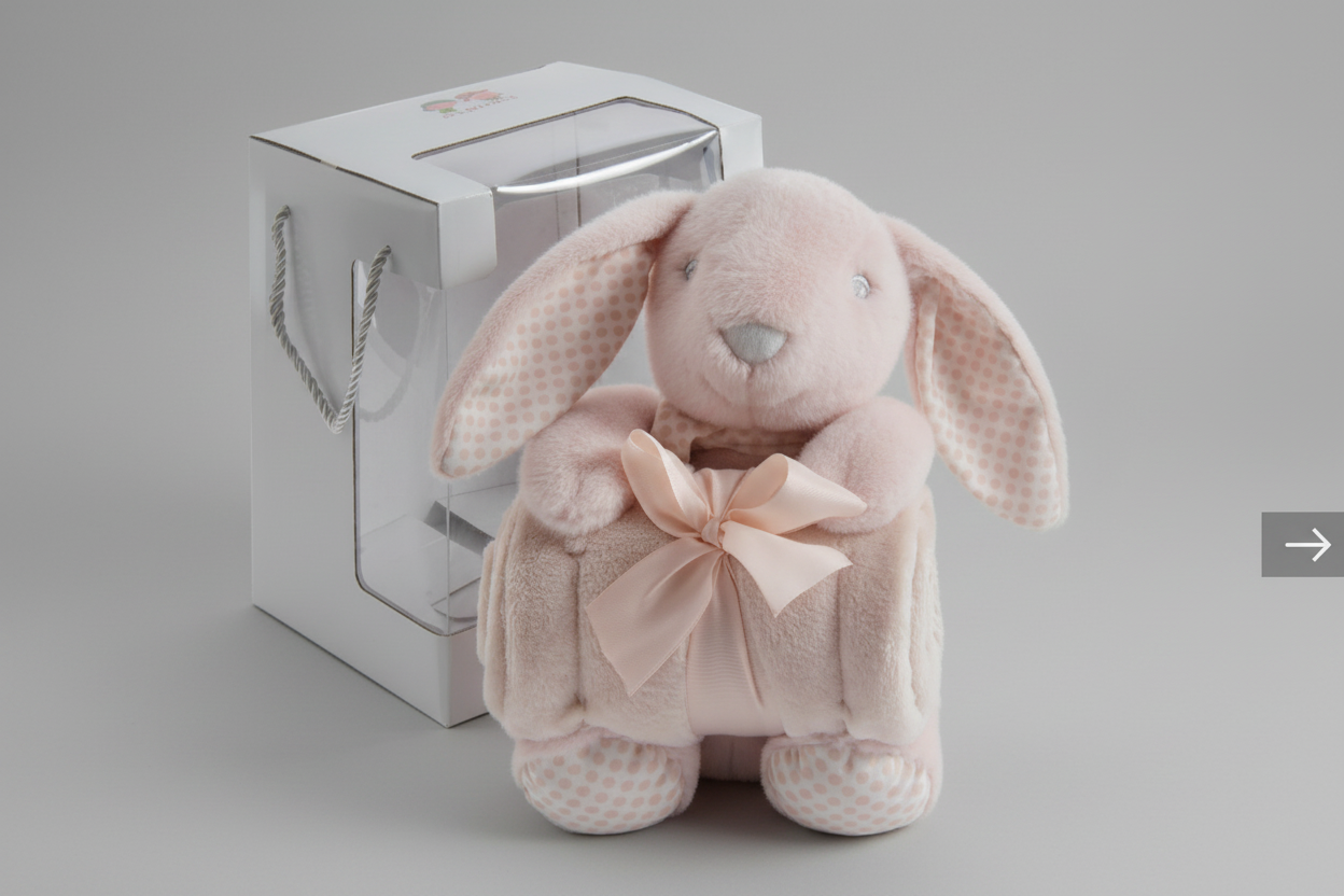 Muñeco Conejito con Manta Rosa