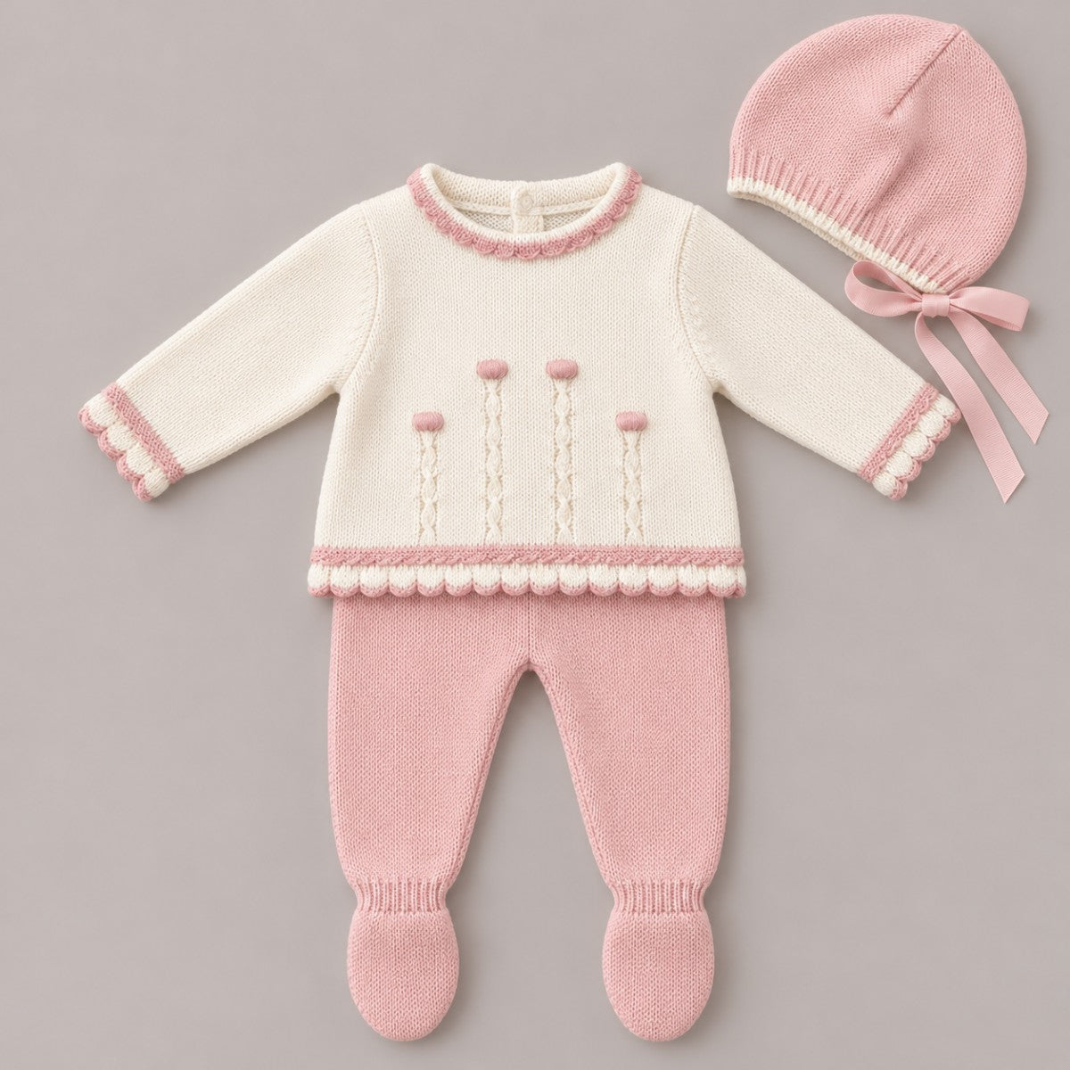 Conjunto de Lana 3 Piezas Jersey, Polaina y Gorro DON ALGODÓN