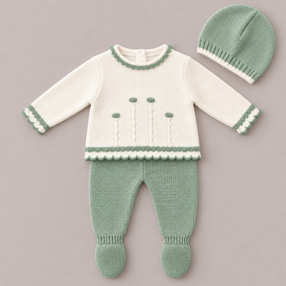 Conjunto de Lana 3 Piezas Jersey, Polaina y Gorro DON ALGODÓN