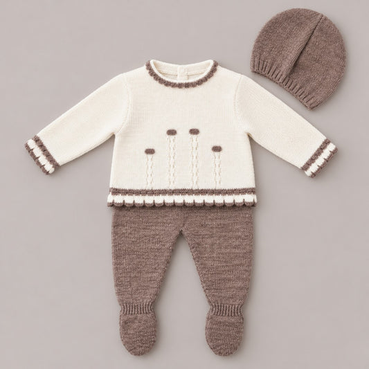 Conjunto de Lana 3 Piezas Jersey, Polaina y Gorro DON ALGODÓN