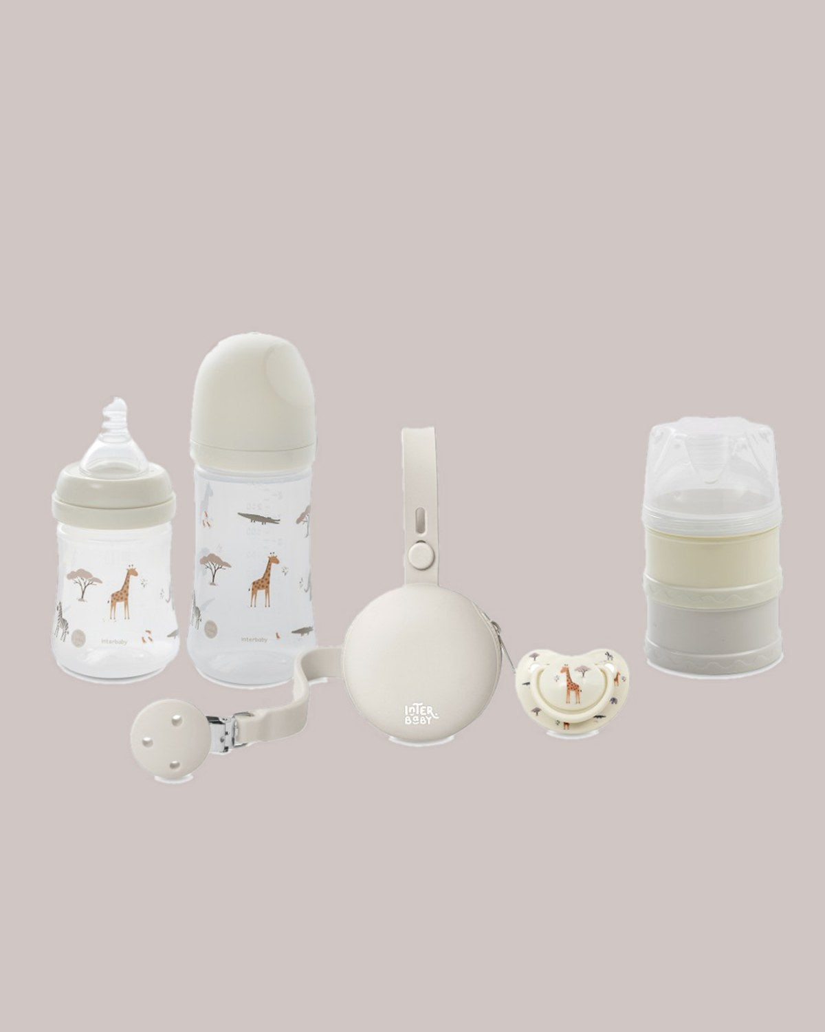 Set Regalo 6 Piezas Biberones y Chupete INTERBABY