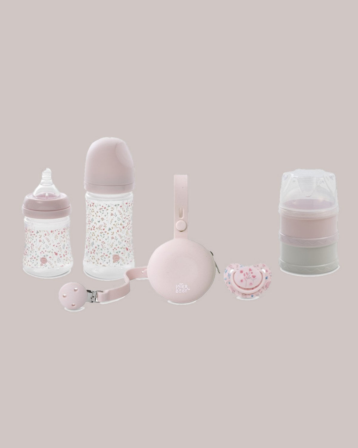 Set Regalo 6 Piezas Biberones y Chupete INTERBABY