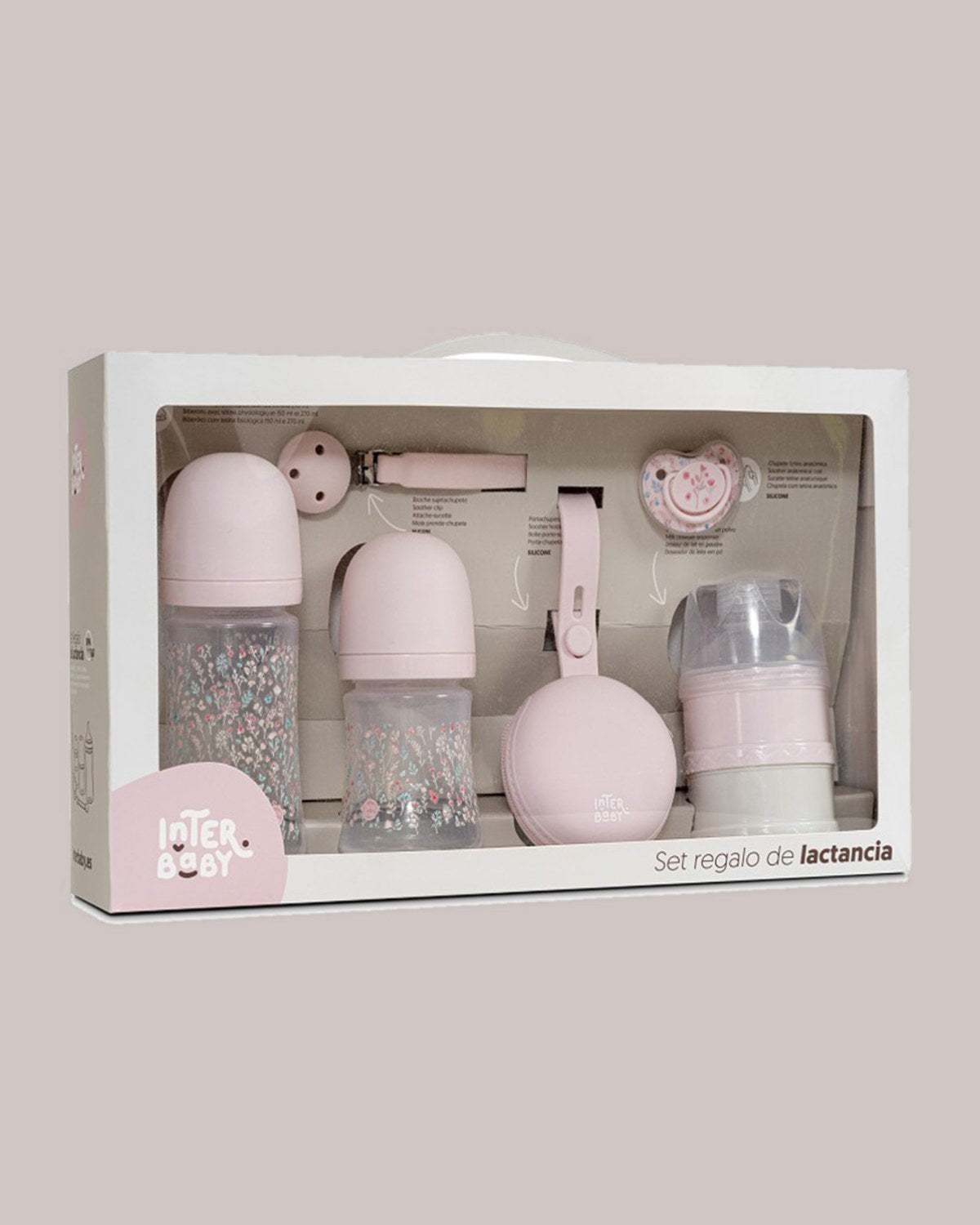 Set Regalo 6 Piezas Biberones y Chupete INTERBABY