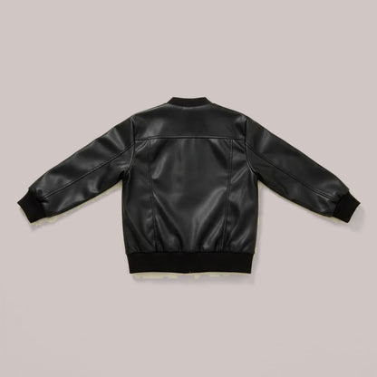 Chaqueta Bomber Polipiel Negra