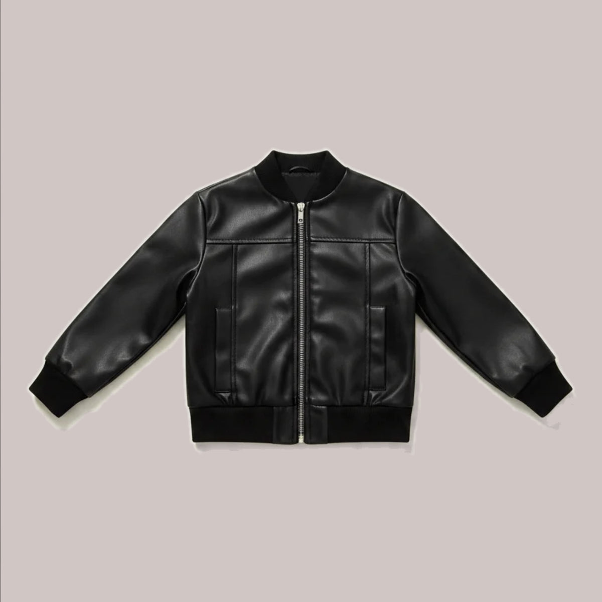 Chaqueta Bomber Polipiel Negra