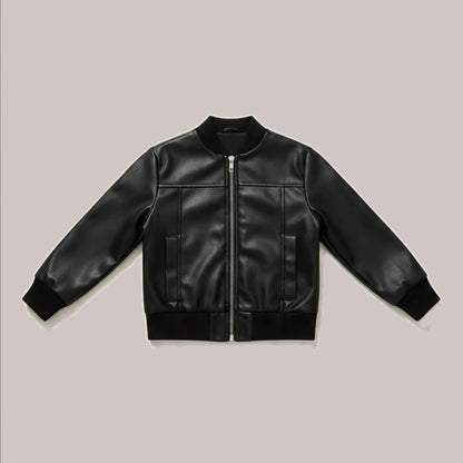 Chaqueta Bomber Polipiel Negra