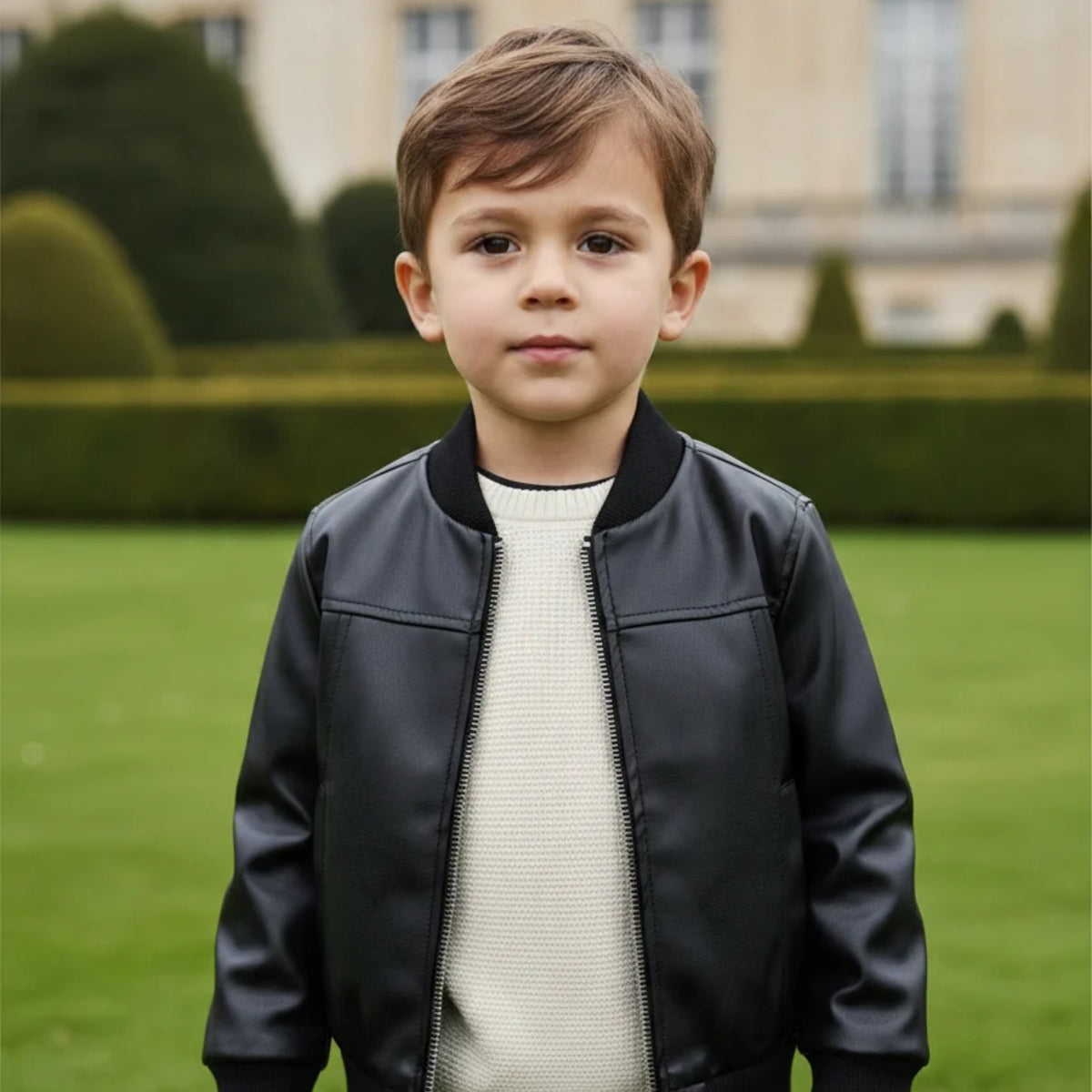 Chaqueta Bomber Polipiel Negra