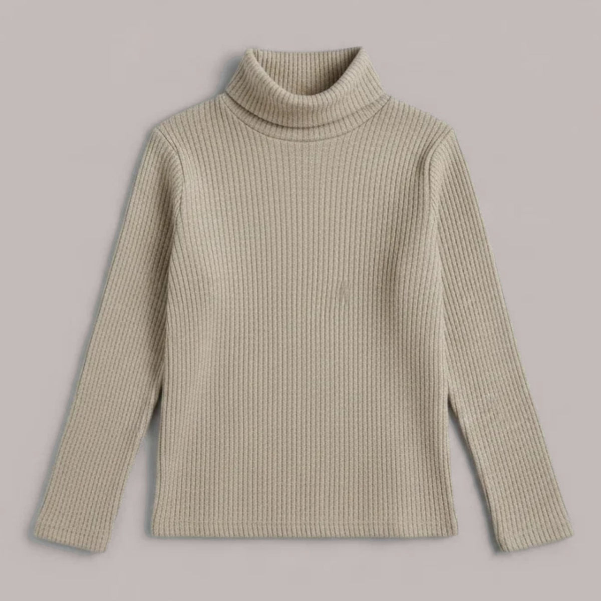 Jersey Cuello Alto Canalé con Brillo