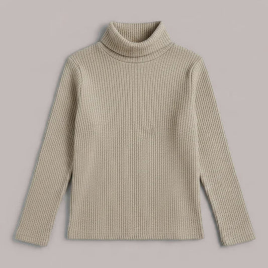 Jersey Cuello Alto Canalé con Brillo