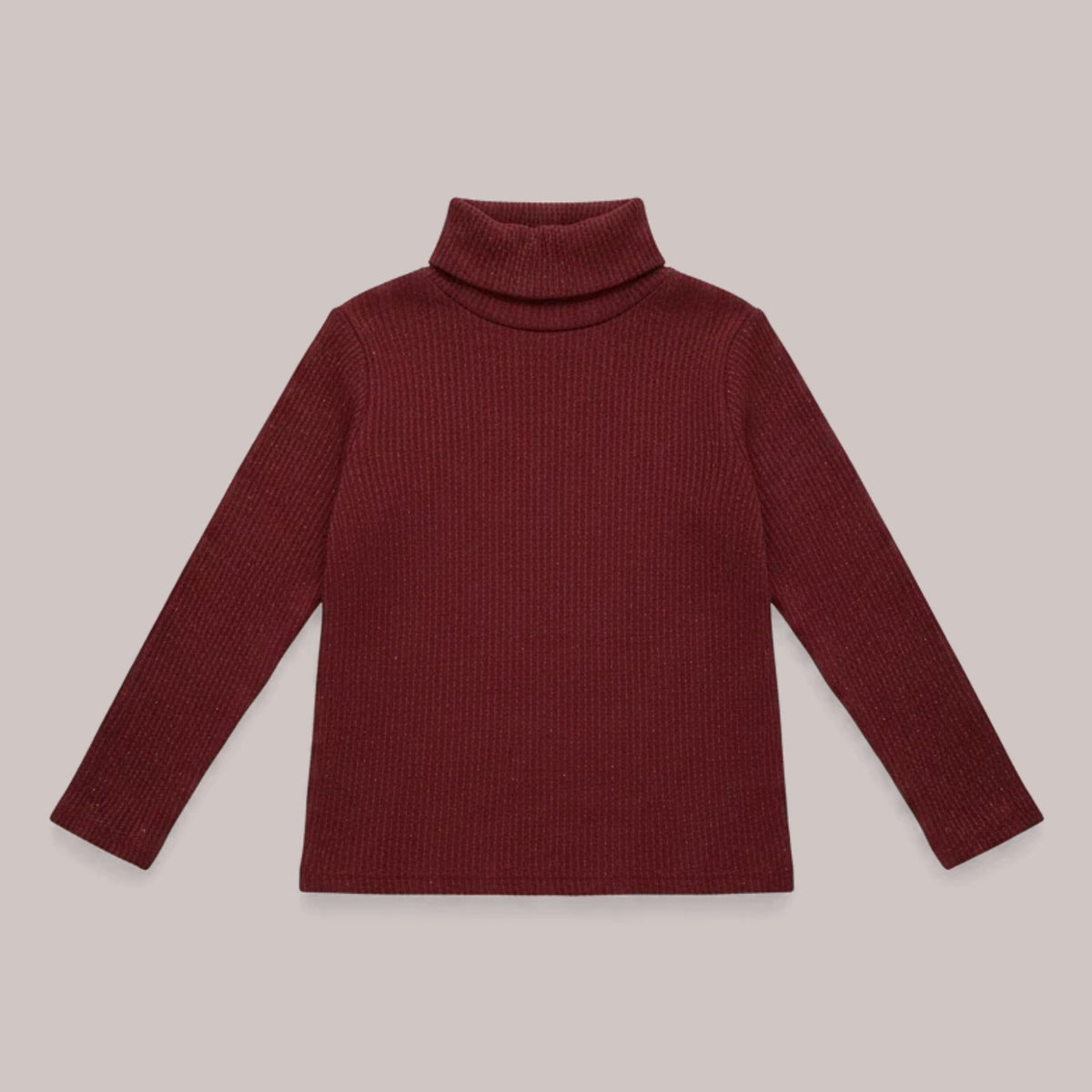 Jersey Cuello Alto Canalé con Brillo