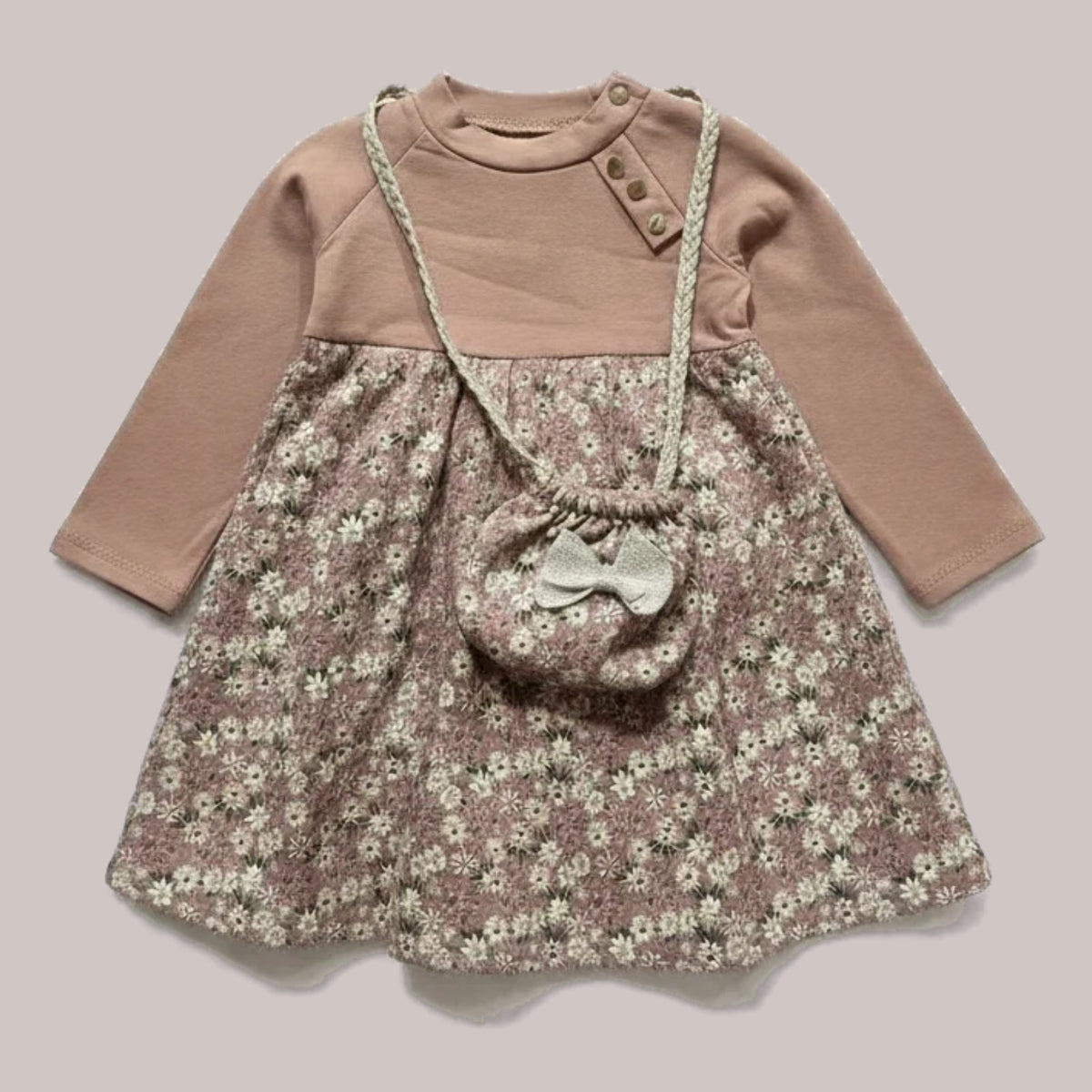 Vestido de Flores con Bolsito