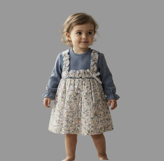 Vestido Floreado Azul con Lazo BABY FERR
