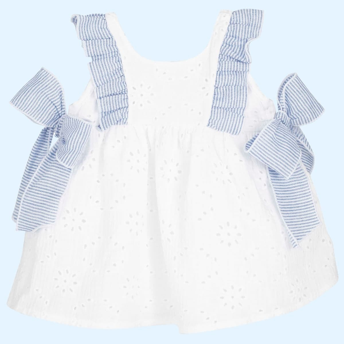 Vestido Bebé Niña Kerala con Lazos Azules – Algodón